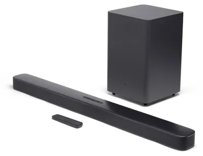 Zdjęcie produktu dla JBL BAR 2.1, 2.1 kan., 300 W, Dolby Digital, 100 W, 2,54 cm (1"), Bezprzewodowy