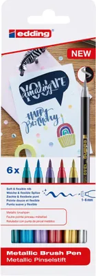 Produktbild von Edding - Brushpen 1340 metallic sortiertes Set à 6 Stück