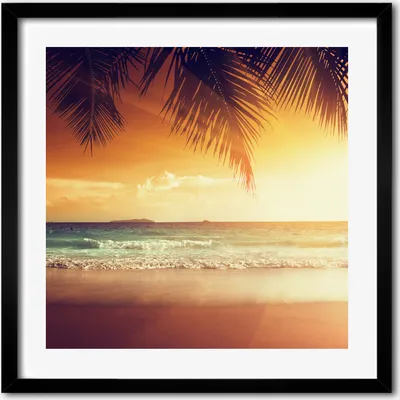 Produktbild von Bild - 50 cm x 50 cm - MDF - Rahmen, Wandkunst - Tropischer Strand