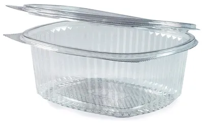 Produktbild von 50x Feinkostbecher oval klar mit Deckel 1000 ml (PET)