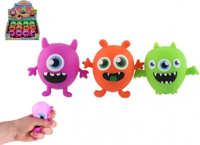 Immagine prodotto di Palla mostro antistress gatto slime 9x8cm - mix di colori