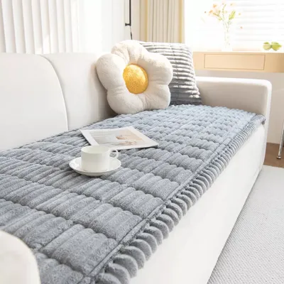 Produktbild von Topchances Sofabezüge Haustierdecke Verdickter Cordstoff rutschfeste Sofabezug 1/2/3/4 L Form Sitzer Couchbezüge für Haustiere，Hellgrau, 70*150cm