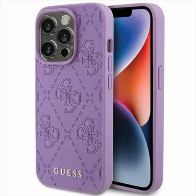 Produktbild von Guess Apple iPhone 15 Pro Max Schutzhülle Hülle Cover 4G Stamped Lila