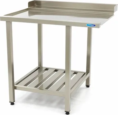 Immagine prodotto di Maxima - Tavolo per lavaggio stoviglie Gastro - 70 x 75 cm - a sinistra - con schienale e ripiano portaoggetti