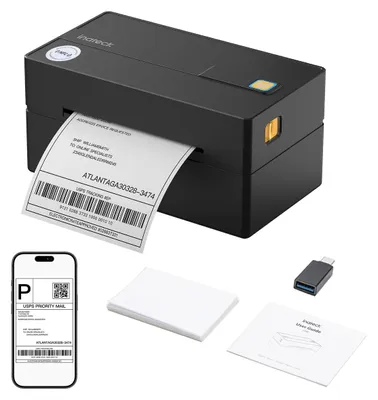Image de Imprimante d'étiquettes Imprimante d'étiquettes sans fil - Thermique - 150 mm/s - 203 DPI - Noir
