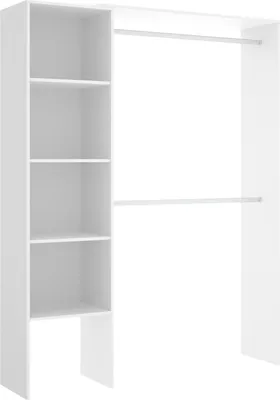 Produktbild von Kleiderschrank Dgolett, Struktur für begehbaren Kleiderschrank, offene Garderobe, 140 x 40 x 187 cm, Weiß