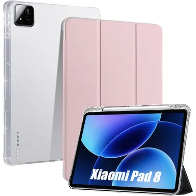 Image de Coque pour Xiaomi Pad 8 / 8 Pro, Protection Hybride Antichoc Renforcé avec Porte-Stylet - Rose