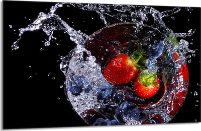 Image de Plaque de recouvrement pour cuisinière 80x52cm en 1 partie Couverture de la plaque vitrocéramique, protection contre les éclaboussures, fraises noir