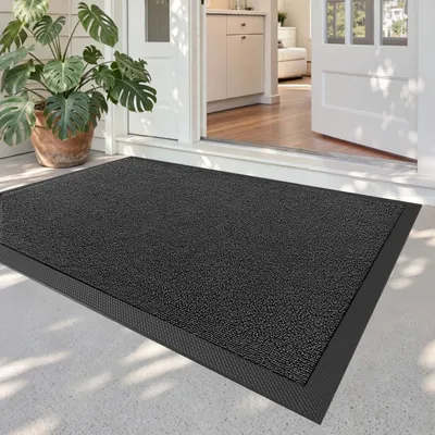 Productafbeelding van Buitenmat, vuilafschermer, antislip, wasbaar, weerbestendig, 80 x 120 cm, grijs