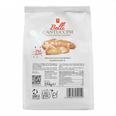 Produktbild von Belli Cantuccini alla Mandorla Toskanisches Mandelgebäck 250g