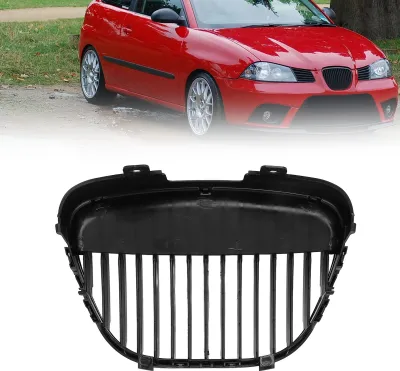 Produktbild von Vorderer Zentralgrill ohne Emblem, Schwarz 6L0853651D Stoßstangen-Mittelgrillabdeckung Ersatz für Seat Ibiza Cordoba 6L 2002 bis 2009