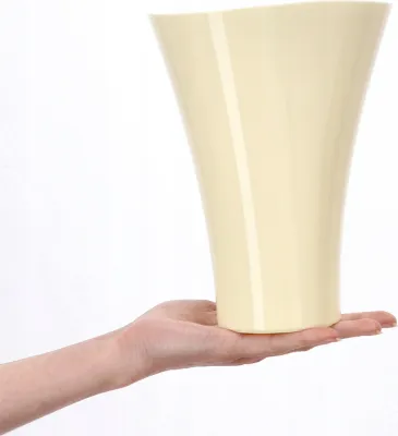 Image de KADAX pot de fleurs en plastique "Meria", protection de pot de fleurs, pot de plantes, pot, 17 cm, crème
