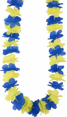 Produktbild von Hawaii Blumenkette Blütenkette gelb-blau - Einheitsgröße