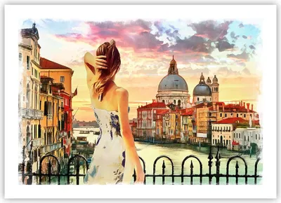 Produktbild von Poster - Poster ohne Rahmen - Venedig Brücke Wasser - 70x50 cm - Wand Bild - Wanddeko - Wandbilder - Kunstposter - Wandposter - Bilder - Kunstdruck - Wanddekoration - Wandbild - P2XAA70x50-3495