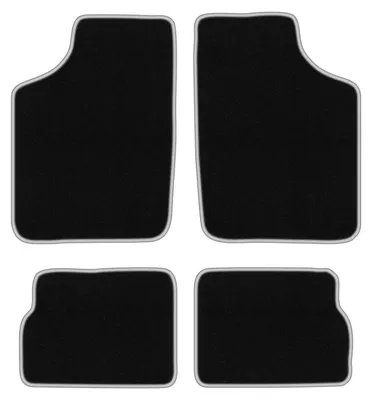 Produktbild von Fußmatten Automatten Velours Schwarz/Silber für Opel Corsa A 1982-1993 Set 4-tlg
