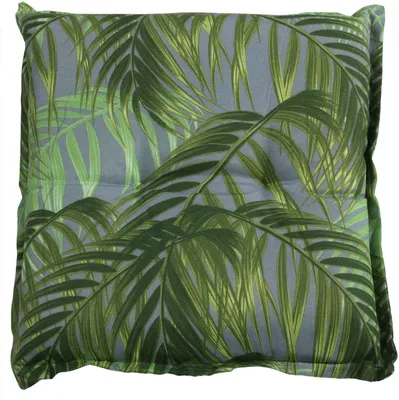 Produktbild von Hockerauflage - Grün - 50 x 50 cm - Palmenmotiv