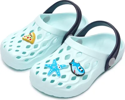 Produktbild von Ladeheid Clogs Kinder Schuhe für Mädchen und Jungen leichte Gartenclogs Gartenschuhe Kinder LA-CA-15 (Hellblau, 25/26 EU)