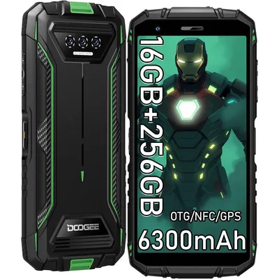 Produktbild von DOOGEE S41 Max Outdoor Handy Ohne Vertrag 16GB+256GB/TF 1TB, Android 13 Outdoor Smartphone 5.5" 6300mAh IP68/IP69K Dual 4G SIM, OTG/NFC/GPS, Grün