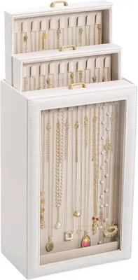 Productafbeelding van Lagen kettingen opslag halskettingen sieraden - Set van 3 - Sieradendoos