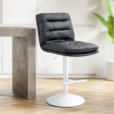 Produktbild von Barhocker Damar Kunstleder weiß schwarz