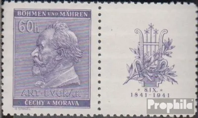 Produktbild von Briefmarken Böhmen und Mähren 1941 Mi WZd17 postfrisch Dvorak