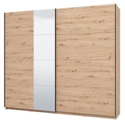 Produktbild von Dmora Großer Kleiderschrank Resiutta 245x218h cm Braun Eiche Knoten, 2 Regalstangen