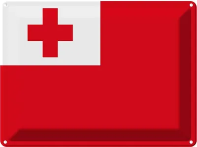 Produktbild von vianmo Blechschild 30x40 cm Tongas Tonga Flagge Fahne Wappen