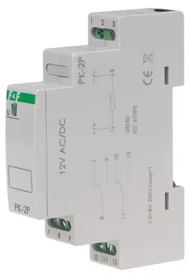 Produktbild von Elektromagnetisches Relais PK-2P 12V AC/DC, Kontakt: 2P I=2x8A, 1 Modul