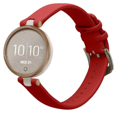 Produktbild von kwmobile Echtleder Uhrenarmband für Garmin Lily Sport Armband - Ersatzarmband für Fitnesstracker - Wechselarmband Smartwatch - Rot