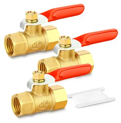 Productafbeelding van Set van 3 Mini Messing Kogelkranen voor Waterafsluiting
