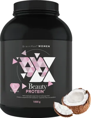 Obrázek produktu pro BrainMax Women Beauty Protein®, proteinový doplněk pro ženy s obsahem kolagenu, keratinu a vitamínů, 1000 g