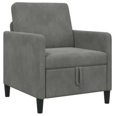 Image de Canapé vidaXL avec rangement, gris foncé, 72 x 78 x 87 cm, polyester