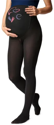 Produktbild von Be Mammy Umstandsstrumpfhose 150 DEN BE-1122 (Schwarz Muster-003, L) .