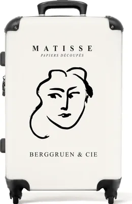 Produktbild von NoBoringSuitcases.com® Großer Koffer - Matisse - Kunst - Frau - Linienkunst - Abstrakt - Kombinationsschloss TSA - Hartschalen Trolley 4 Rollen - 72 liter - Reisekoffer - 66 cmKoffer Mittelgroß 67x43x25 cm, 72L,