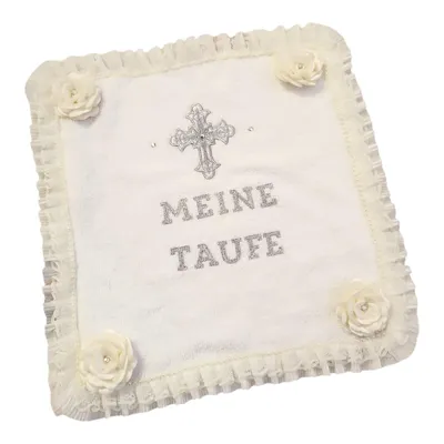 Produktbild von Tauftuch Kerzentuch mit Name & Datum personalisiert Spitzenrand 30x30cm