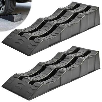 Image de Lot de 2 rampes d'accès en plastique pour fourgonnettes/camping-cars, capacité de charge maximale de 2 000 kg (2 t), 610 x 210 x 120 mm
