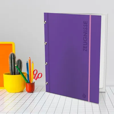 Image de Zeugnismappe A4 lila mit Buchschrauben - Trötsch Einschulung Geschenkidee