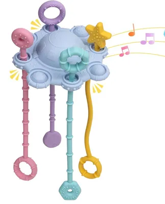 Produktbild von Montessori Babyspielzeug, Silikon Greifspielzeug mit Rassel, Sensorikspielzeug für Feinmotorik Entwicklung