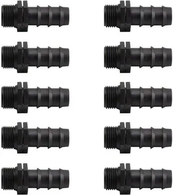 Productafbeelding van 10 Stuks Druppelbevloeiingskoppelingen 1/2 Inch Buitendraad Voor Tuinslang