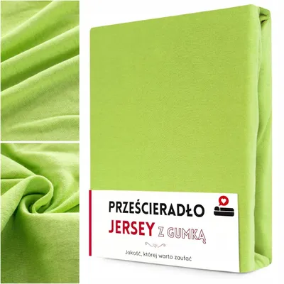 Obrázek produktu pro Bavlněné prostěradlo Jersey s gumou, zelené, 140x200 cm