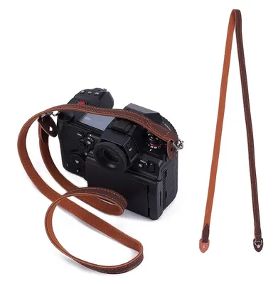 Immagine prodotto di Cinghia per fotocamera regolabile - Cinghia in pelle - Stile vintage - Robusta - Confortevole - Cuciture eleganti