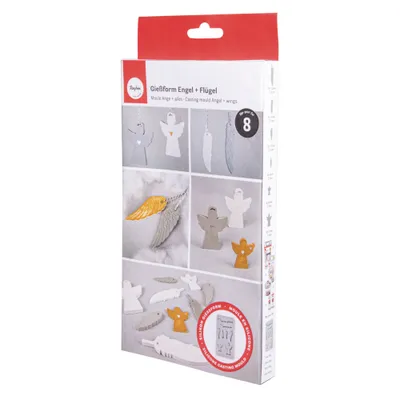 Produktbild von Rayher Silikon Gießform Engel + Flügel, 26x14,5x1cm, 8 Formen, Box 1Stück