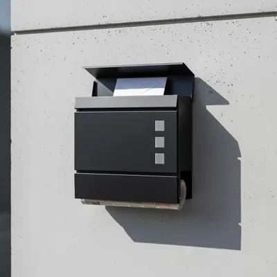 Produktbild von Melko Briefkasten mit Zeitungsrolle Mailbox Postkasten - Schwarz