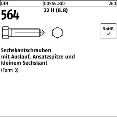 Produktbild von Reyher  Sechskantschrauben DIN 564 22H / 8.8 BM 6 x 20 (100 Stück)