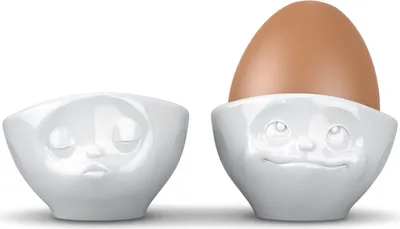 Image de FIFTYEIGHT Eierbecher Set Nr.1 - Küssend & Verträumt weiß