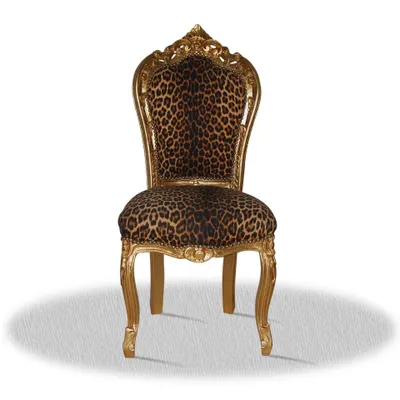 Produktbild von Barockstuhl leopard gold modern bequem schlicht elegant antik