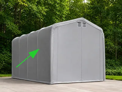 Obrázok produktu pre Náhradná strešná plachta pre mobilnú garáž 4x8m Náhradná strešná plachta pre mobilnú garáž 4x8m, Farba: Sivá