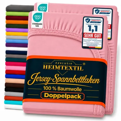 Produktbild von Jersey Spannbettlaken Doppelpack 90 - 100 x 200 cm Rosa