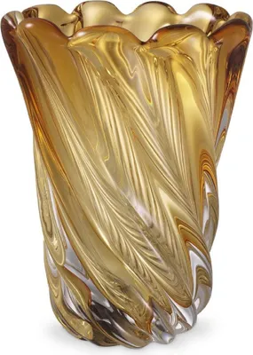 Luxus Designer Glas Vase Blumenvase Gelb Luxury Designer Glass Vase Flower Vase Yellow