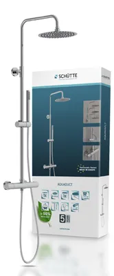 Duschsystem mit Thermostat, Regendusche Ø25 cm, Handbrause, chrom